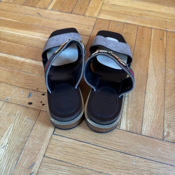 Gucci Brown Suede Double Band Querelle Sandal (Size 36.5) - Picture 5 of 14